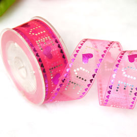 22mm 자주색은 발렌타인을 위한 투명한 리본을 ‘저항한 S 일 착용 - 인쇄했습니다
