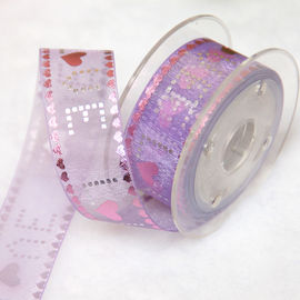 22mm 자주색은 발렌타인을 위한 투명한 리본을 ‘저항한 S 일 착용 - 인쇄했습니다