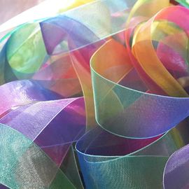 열전달/승화 무지개 그로그레인 Ribbon의 19mm Organza 크리스마스 리본