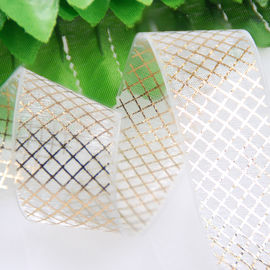 25mm 보통 두 배 옆 리본, 아름다움 포장을 위한 백색 Organza 리본